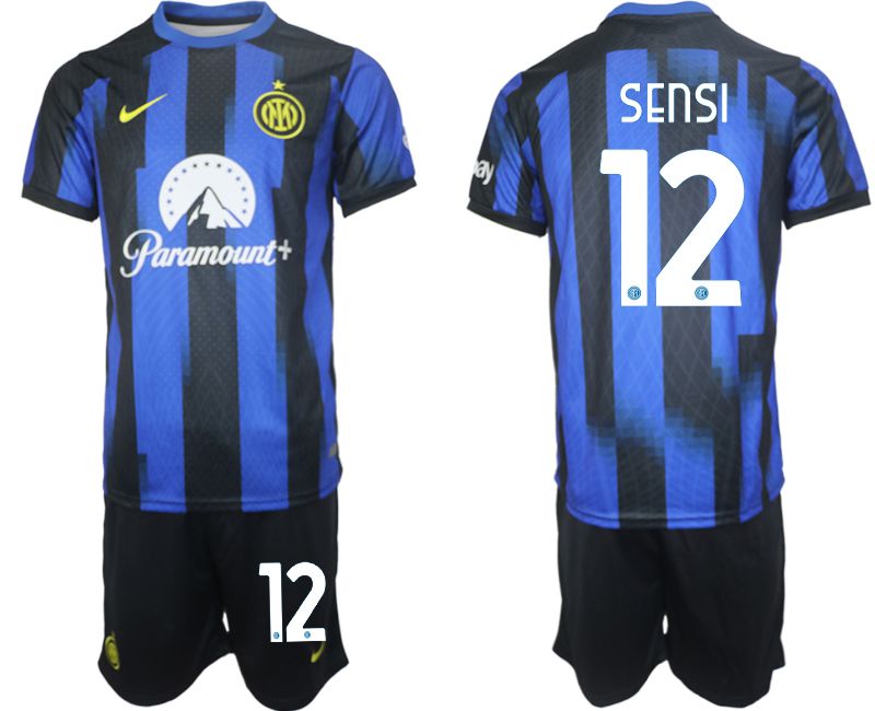 Men 2023-2024 Club Inter Milan home blue #12 Soccer Jersey